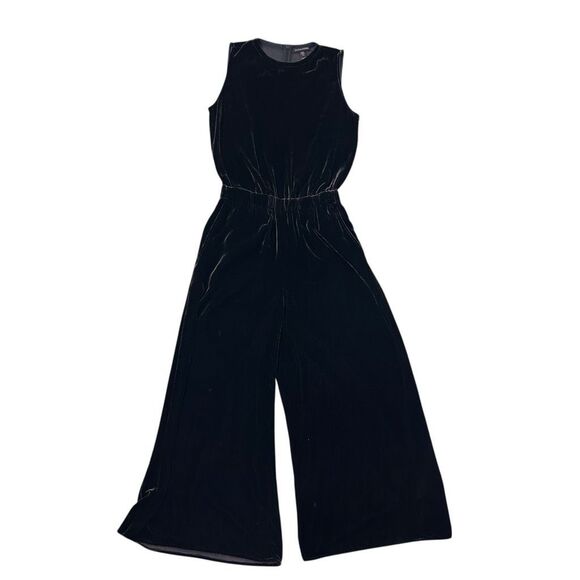 Eileen Fisher Jumpsuit Womens XXS Nocturne Velvet Cropped Wide Leg Sleeveless - Picture 2 of 16